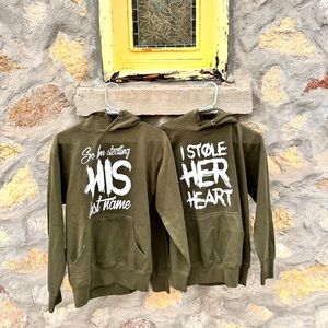 Valentines Day Matching Couple Hoodies, Engagement Announcement Hoodies